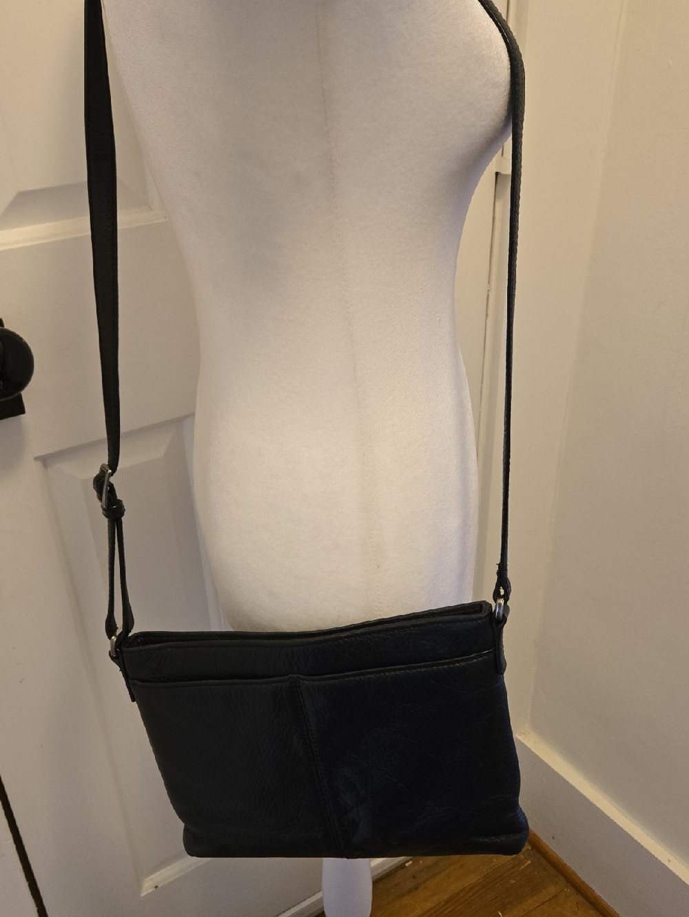 Brighton Black Leather Crossbody with Heart Charm - Picture 9 of 10